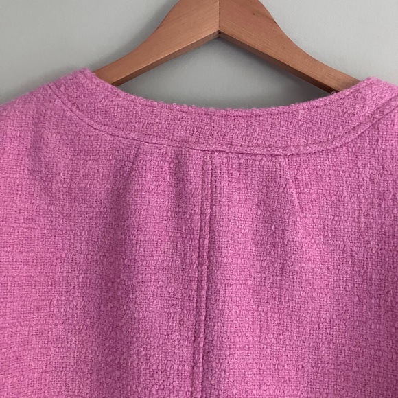 J CREW Picador Pink Collarless Lady Jacket Maritime Tweed Size 20 - Picture 10 of 13